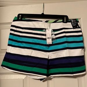 New York and Company Blue and Green striped shorts size 2